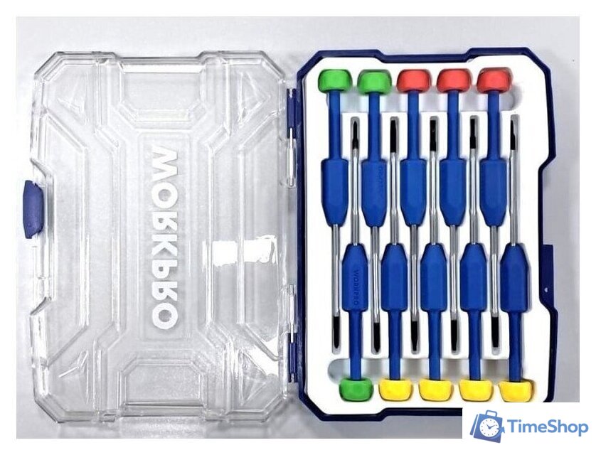 Набор отверток прецизионных Workpro WP200530 (10 предметов) - Изображение №2 — Интернет-магазин Time-Shop