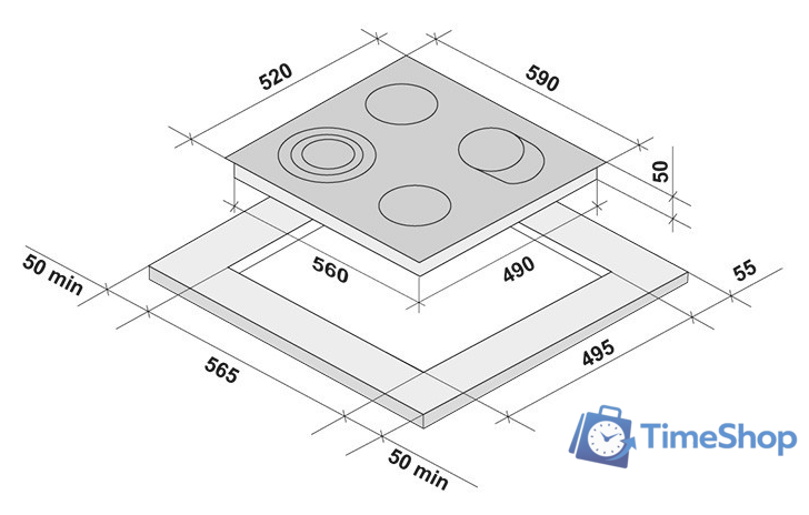 Варочная панель Krona Brillare 60 BL - Изображение №3 — Интернет-магазин Time-Shop