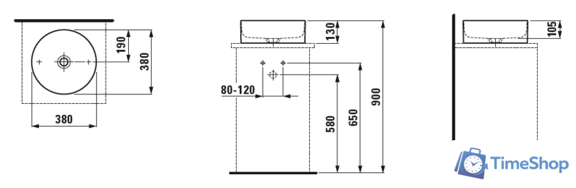 Умывальник Laufen Living 8114350001121 - Изображение №2 — Интернет-магазин Time-Shop