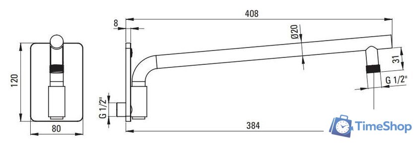 Душевая система  Deante Box Gold BXYZGEBT - Изображение №4 — Интернет-магазин Time-Shop
