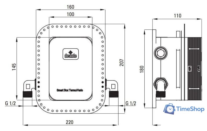 Душевая система  Deante Box Gold BXYZGEBT - Изображение №8 — Интернет-магазин Time-Shop