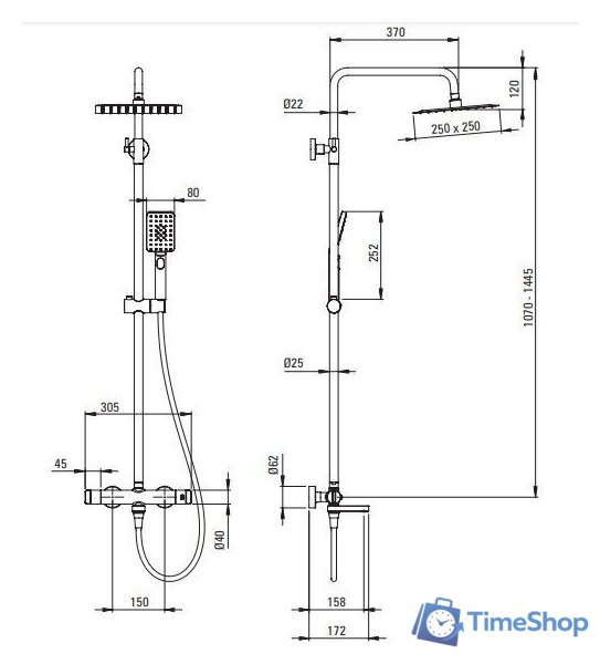 Душевая система  Deante Titanium NAC_D4HT - Изображение №5 — Интернет-магазин Time-Shop