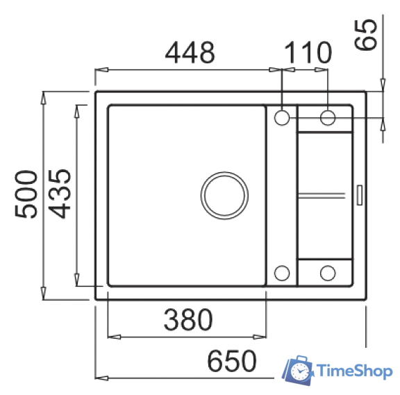 Кухонная мойка Elleci Unico 125 Cemento G48 - Изображение №2 — Интернет-магазин Time-Shop