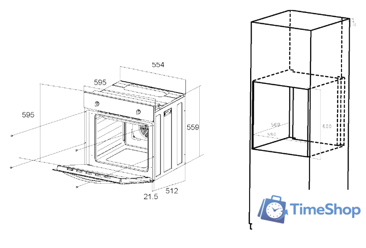 Электрический духовой шкаф MAUNFELD EOEM.589B - Изображение №2 — Интернет-магазин Time-Shop