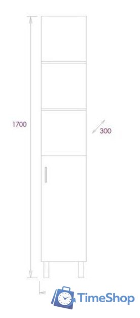  Onika Шкаф-пенал Тимбер 30.01 403066 - Изображение №5 — Интернет-магазин Time-Shop