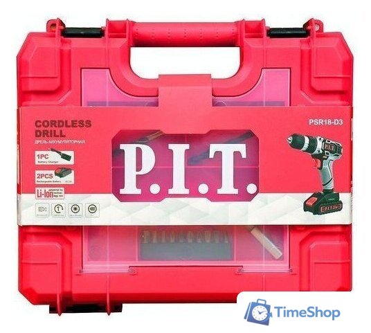 Дрель-шуруповерт P.I.T. PSR18-D3 (с 2-мя АКБ, кейс) - Изображение №2 — Интернет-магазин Time-Shop