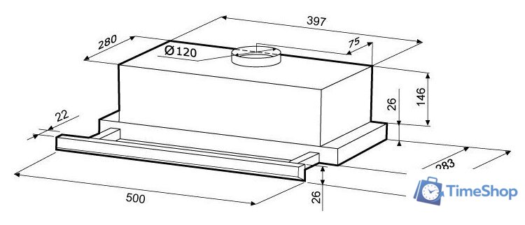 Кухонная вытяжка Krona Kamilla Slim 500 Inox/Inox - Изображение №2 — Интернет-магазин Time-Shop