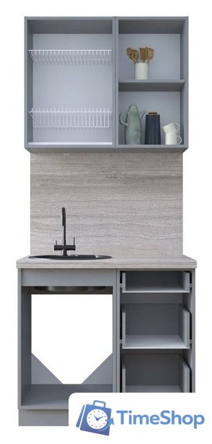 Готовая кухня Интерлиния Тренд 0.9А (мята/белый/бискайская сосна) - Изображение №4 — Интернет-магазин Time-Shop