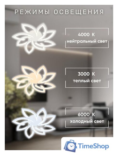 Припотолочная люстра Aitin Pro C9045/4+4 (белый) - Изображение №9 — Интернет-магазин Time-Shop