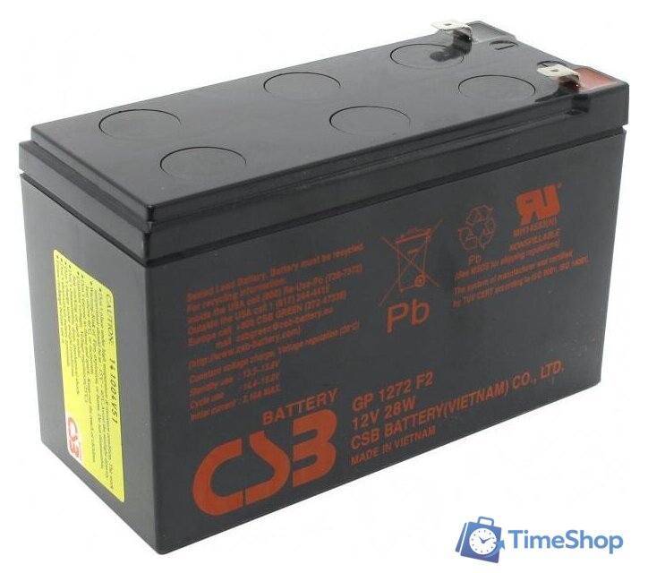 Аккумулятор для ИБП CSB Battery GP1272 28W F2 (12В/7.2 А·ч) - Изображение №2 — Интернет-магазин Time-Shop