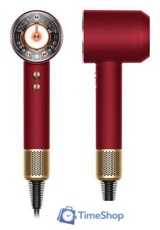 Фен Dyson HD16 Supersonic Nural Curly+Coily (евровилка, красный бархат/золотой) - Изображение №2 — Интернет-магазин Time-Shop