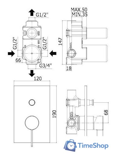 Смеситель Paffoni Rock RO015CR - Изображение №2 — Интернет-магазин Time-Shop