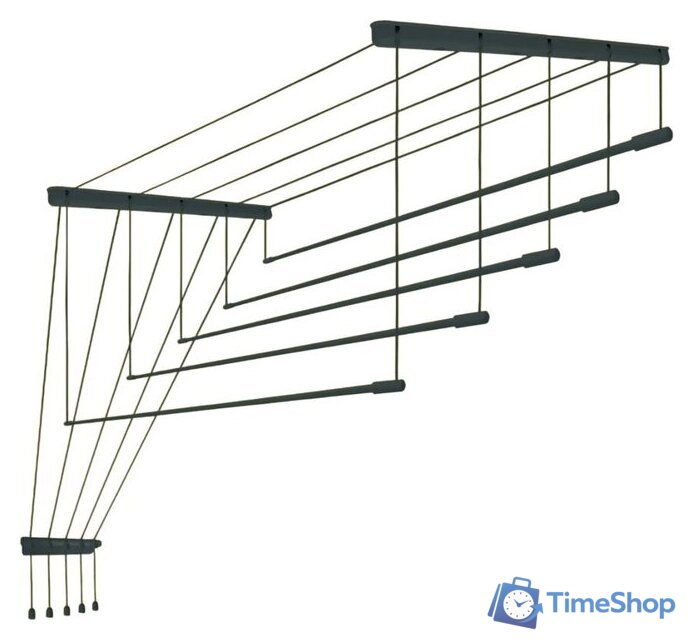 Сушилка для белья Comfort Alumin Потолочная Алюминиевая Graphite Premium 5 прутьев 3 м (графитовый) - Изображение №1 — Интернет-магазин Time-Shop