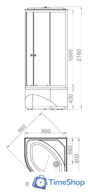 Душевая кабина Domani-Spa Delight Slim 88 High DS01DS88HWM00 - Изображение №6 — Интернет-магазин Time-Shop