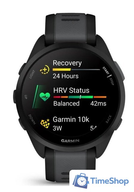 Умные часы Garmin Forerunner 165 (черный/сланцево-серый) - Изображение №4 — Интернет-магазин Time-Shop
