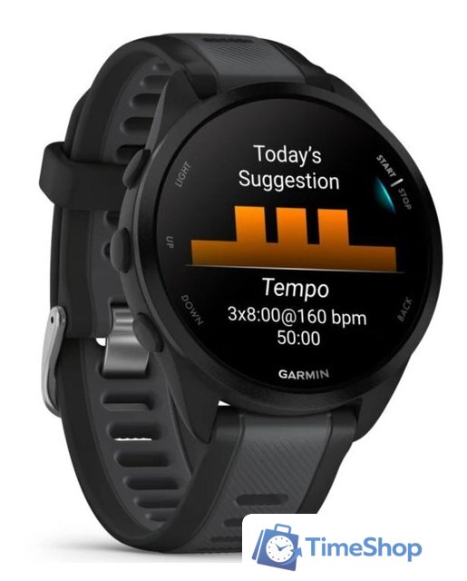 Умные часы Garmin Forerunner 165 (черный/сланцево-серый) - Изображение №3 — Интернет-магазин Time-Shop