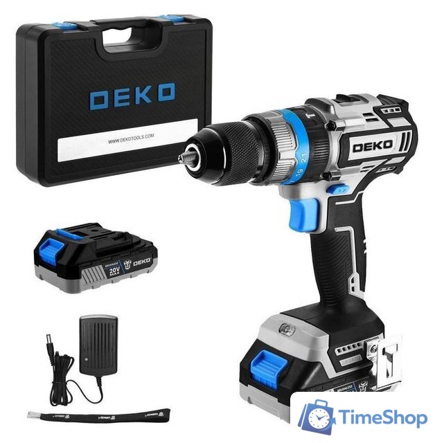 Ударная дрель-шуруповерт Deko ZKCID20V 084-1037 (с 2-мя АКБ, кейс) - Изображение №1 — Интернет-магазин Time-Shop