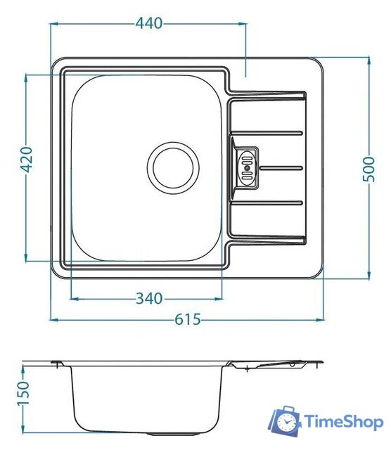 Кухонная мойка Alveus Line 60 (нержавеющая сталь) - Изображение №1 — Интернет-магазин Time-Shop