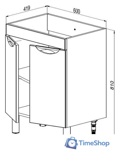  СанитаМебель Тумба под умывальник Камелия-64 Д3 (белый) - Изображение №2 — Интернет-магазин Time-Shop