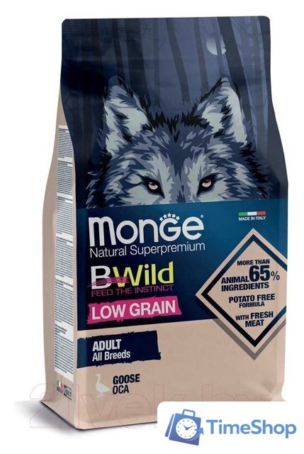 Сухой корм для собак Monge BWild Adult Goose (12 кг) - Изображение №1 — Интернет-магазин Time-Shop