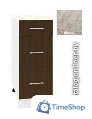 Шкаф напольный Кортекс-мебель Корнелия Лира НШ30р3ш (венге/марсель) - Изображение №1 — Интернет-магазин Time-Shop