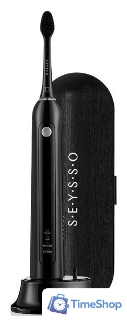 Электрическая зубная щетка Seysso Carbon Basic Black (с чехлом) - Изображение №1 — Интернет-магазин Time-Shop
