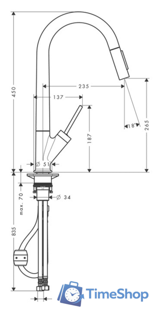 Смеситель Axor Starck [10821000] - Изображение №2 — Интернет-магазин Time-Shop