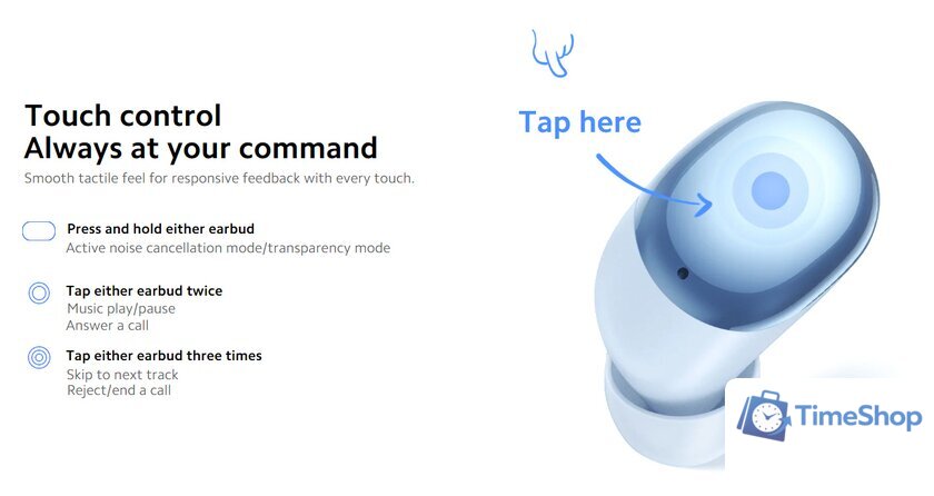 Наушники Xiaomi Redmi Buds 4 M2137E1 (белый, международная версия) - Изображение №15 — Интернет-магазин Time-Shop