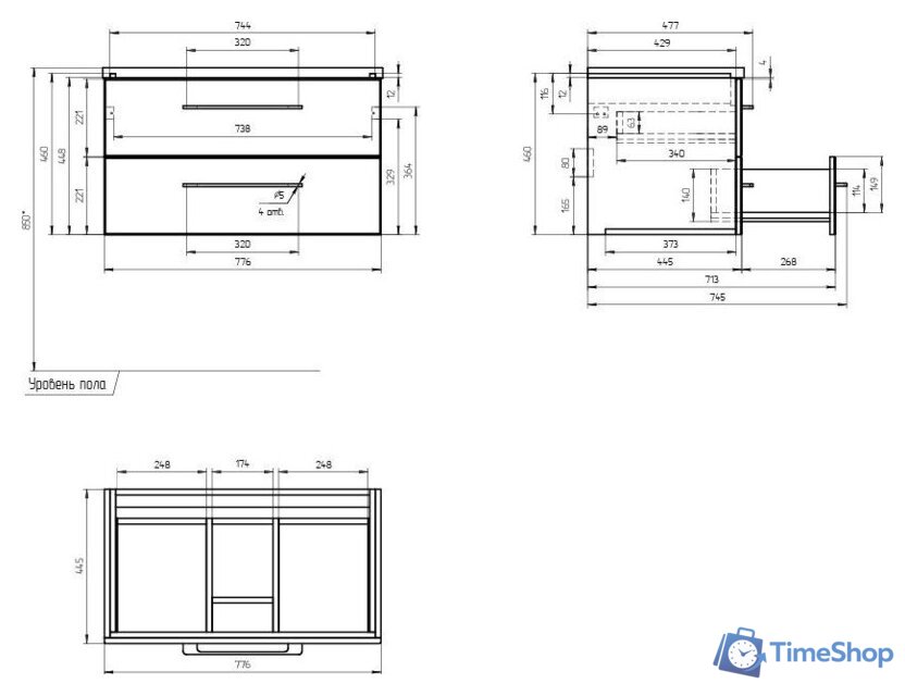  Cersanit Тумба под умывальник Lara 80 Como 80 64137 - Изображение №10 — Интернет-магазин Time-Shop