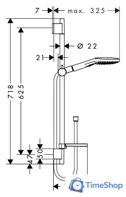 Душевой гарнитур  Hansgrohe Raindance Select E 120 (26620400) - Изображение №2 — Интернет-магазин Time-Shop