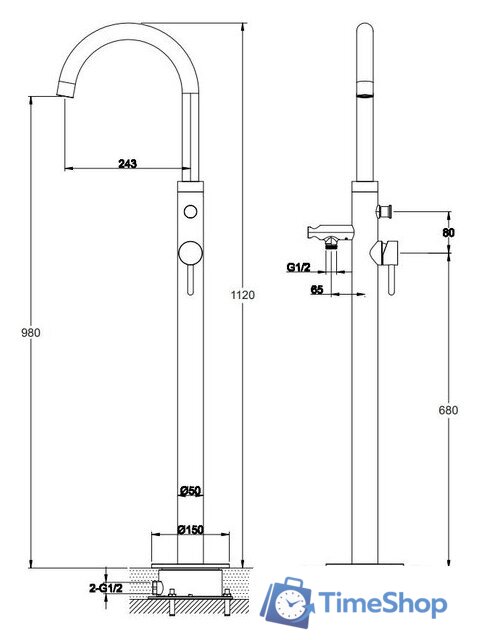 Смеситель Omnires Y1233BL Y - Изображение №2 — Интернет-магазин Time-Shop