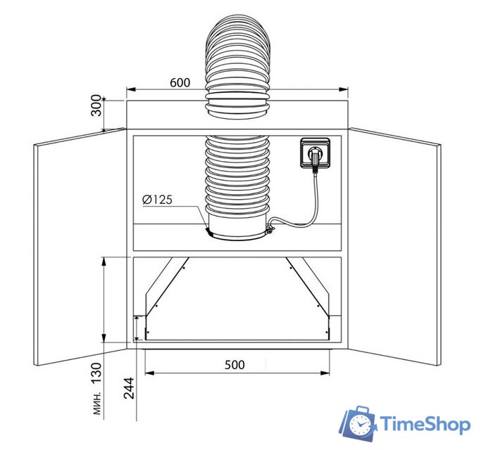 Кухонная вытяжка ZUGEL ZHI521X - Изображение №2 — Интернет-магазин Time-Shop