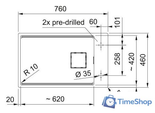 Кухонная мойка Franke Kanon KNG PRO 110-62 125.0749.672 (черный матовый) - Изображение №6 — Интернет-магазин Time-Shop