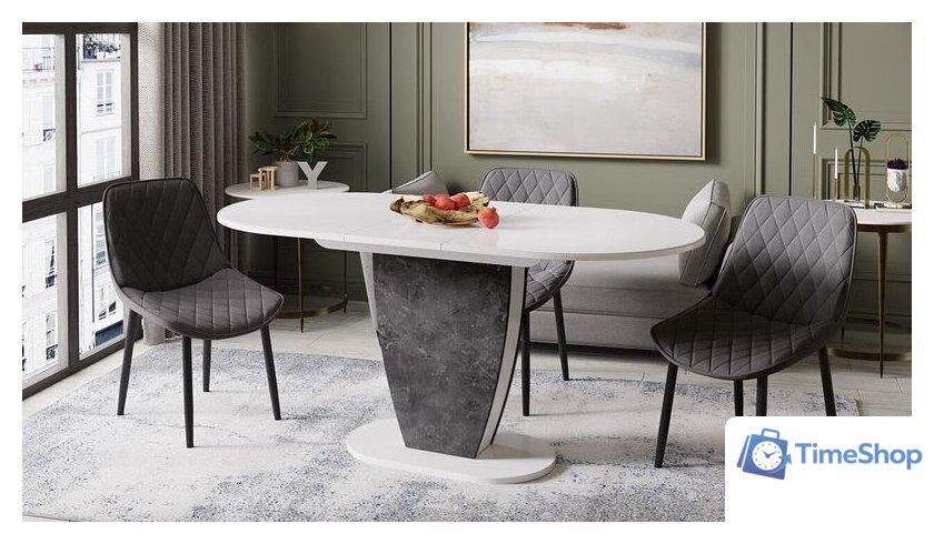 Кухонный стол Трия Монреаль тип 1 (белый глянец/моод темный) - Изображение №4 — Интернет-магазин Time-Shop