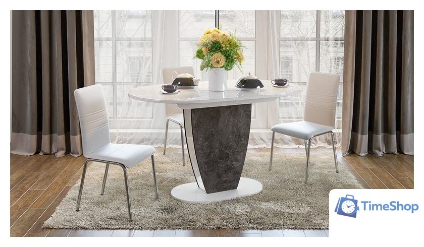 Кухонный стол Трия Монреаль тип 1 (белый глянец/моод темный) - Изображение №3 — Интернет-магазин Time-Shop