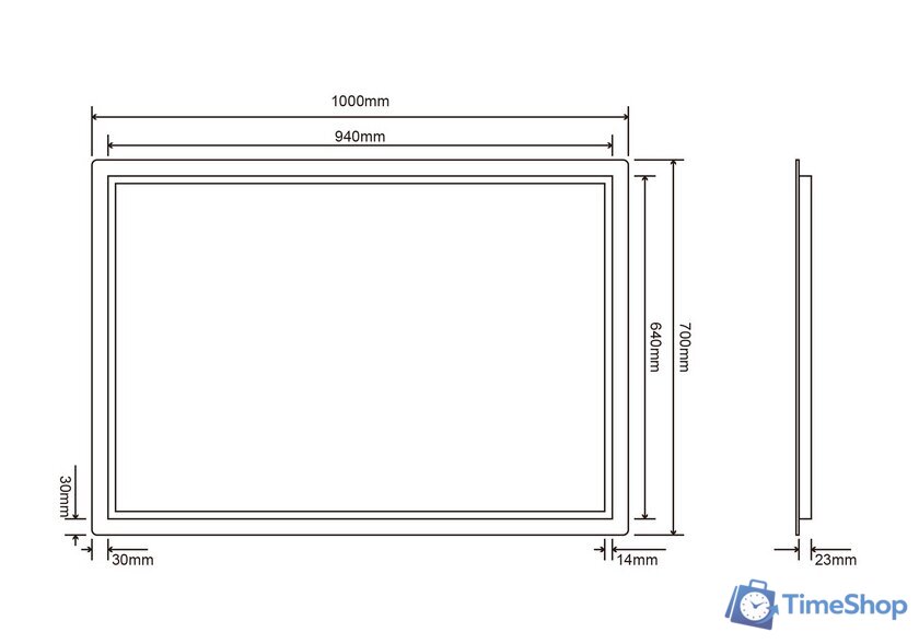  Roxen Зеркало Pure Long 510175-100 100х70 - Изображение №9 — Интернет-магазин Time-Shop