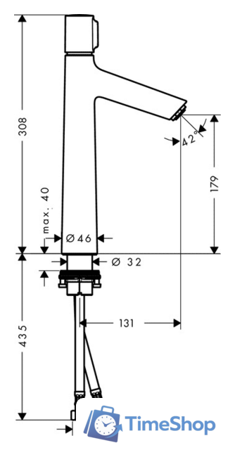 Смеситель Hansgrohe Talis Select S 72045000 - Изображение №2 — Интернет-магазин Time-Shop