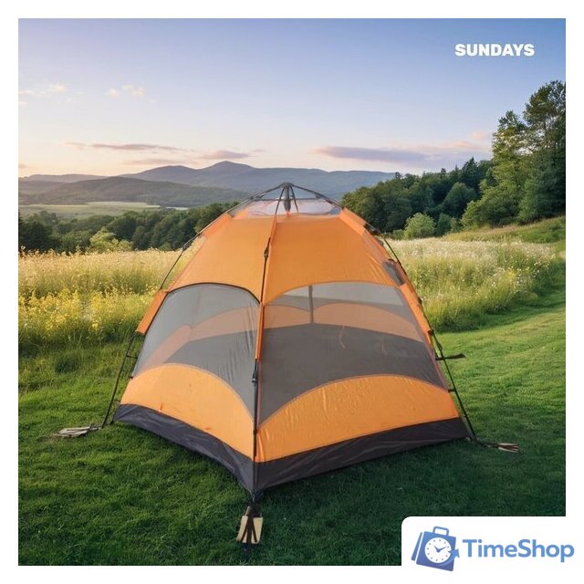 Кемпинговая палатка Sundays ZC-TT103-4 (синий/оранжевый) - Изображение №6 — Интернет-магазин Time-Shop