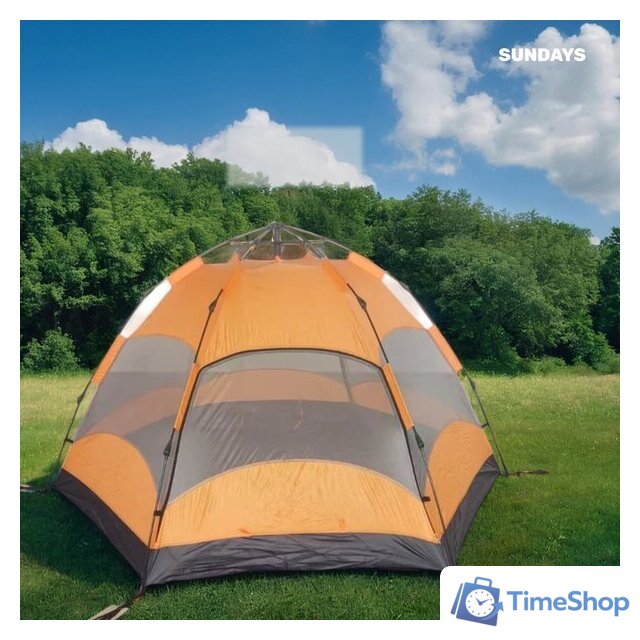 Кемпинговая палатка Sundays ZC-TT103-4 (синий/оранжевый) - Изображение №8 — Интернет-магазин Time-Shop