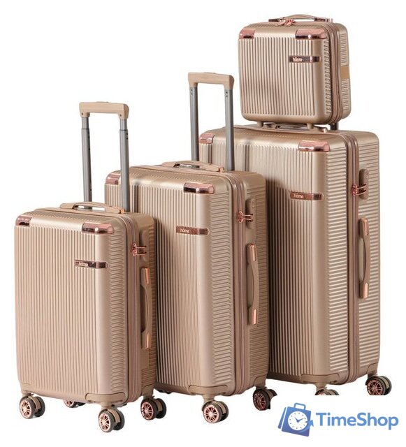 Комплект чемоданов Homa 4CHMD-CH (3шт, золотой) - Изображение №1 — Интернет-магазин Time-Shop