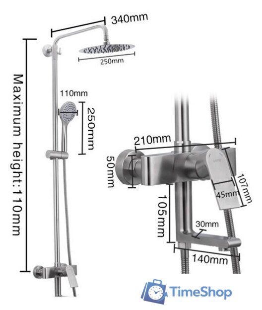 Душевая система  Gappo G2499-20 - Изображение №2 — Интернет-магазин Time-Shop