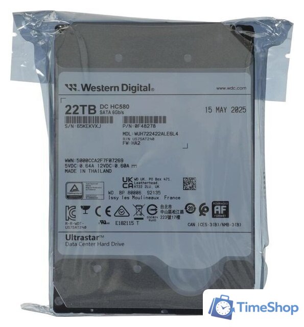 Жесткий диск WD Ultrastar DC HC580 22TB WUH722422ALE6L4 - Изображение №5 — Интернет-магазин Time-Shop
