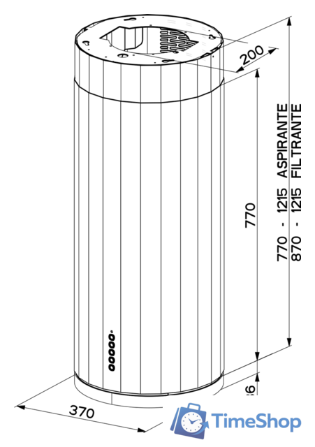 Кухонная вытяжка Faber Corinthia Isola EV8P WH Matt/TS A37 [110.0456.219] - Изображение №3 — Интернет-магазин Time-Shop