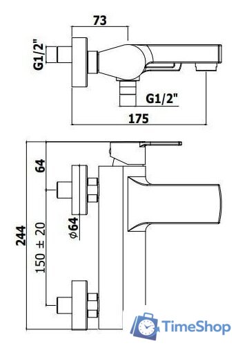 Смеситель Paffoni Ringo-West RIN023NO - Изображение №2 — Интернет-магазин Time-Shop