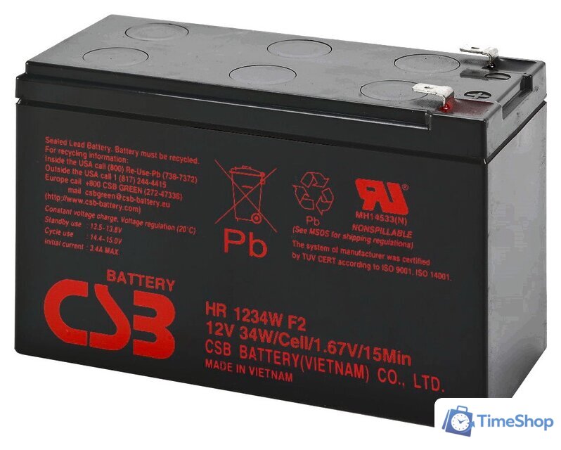 Аккумулятор для ИБП CSB Battery HR1234W F2 (12В/9 А·ч) - Изображение №1 — Интернет-магазин Time-Shop