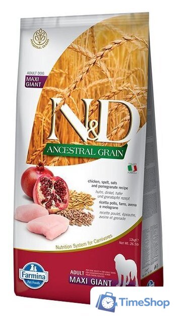 Сухой корм для собак Farmina N&D Low Grain Chicken & Pomegranate Adult Giant Maxi (12кг) - Изображение №1 — Интернет-магазин Time-Shop