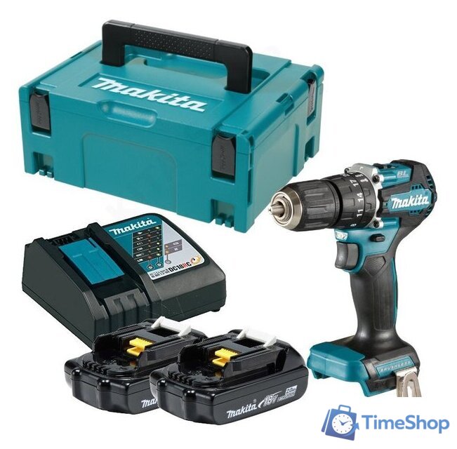 Ударная дрель-шуруповерт Makita DHP487RAJ (с 2-мя АКБ, кейс) - Изображение №1 — Интернет-магазин Time-Shop