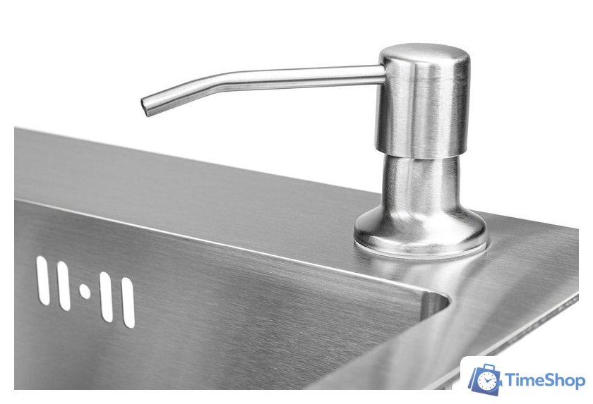 Кухонная мойка Saniteco 6045 + Spike F9S07000 (хром, с сифоном, дозатором и коландером) - Изображение №5 — Интернет-магазин Time-Shop