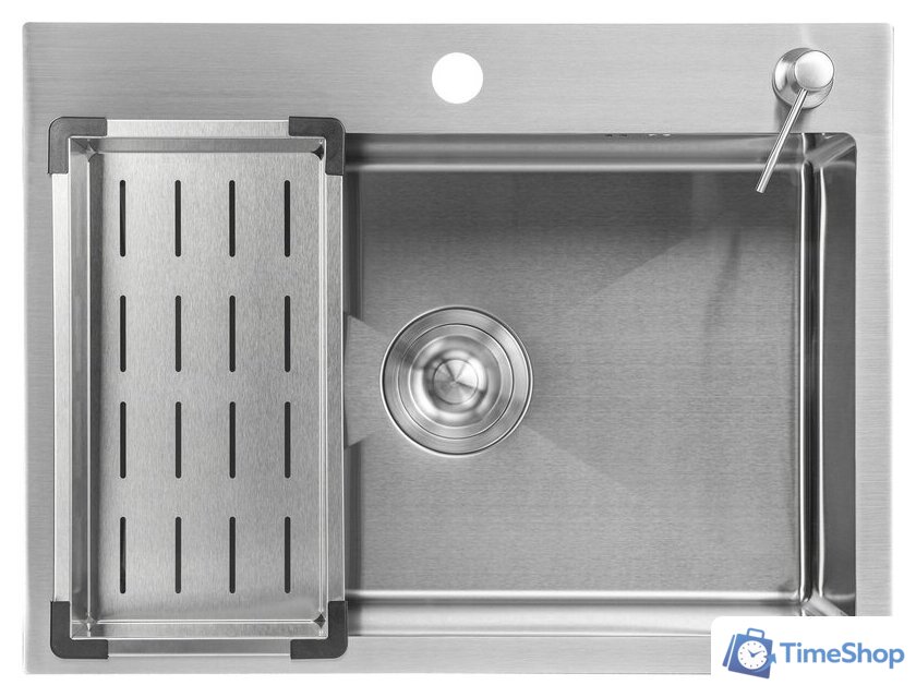 Кухонная мойка Saniteco 6045 + Spike F9S07000 (хром, с сифоном, дозатором и коландером) - Изображение №3 — Интернет-магазин Time-Shop