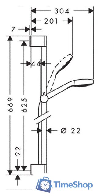 Душевой гарнитур  Hansgrohe Croma Select E [26580400] - Изображение №2 — Интернет-магазин Time-Shop